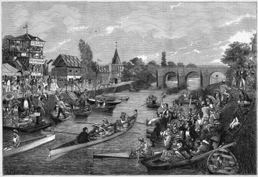 Kanoën op de Seine bij Joinville-le-Pont