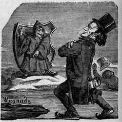 Cartoon van de Duitse componist Richard Wagner (1813-1883)