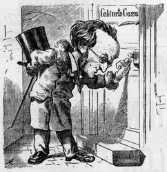 Cartoon van de Duitse componist Richard Wagner (1813-1883)