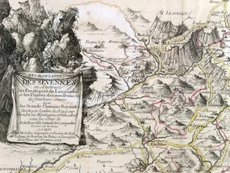 Cartouche van een kaart van de Cevennen, 1703