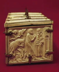 Kistje met scènes uit de romantische literatuur, 1330s