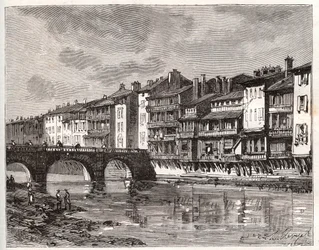 Castres - Languedoc-Roussillon-Midi-Pyrenees - gravure in 
