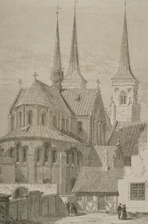 Kathedraal in de jaren 1850, Roskilde, Denemarken, uit Le Tour du Monde, gepubliceerd in Parijs, 1860s