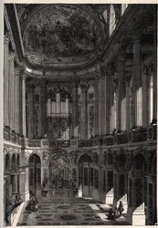 Kapel van het Paleis van Versailles - gravure in 