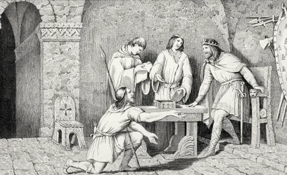 Childeric I (d.481) en het verhaal van de twee helften van de gouden munt, uit 