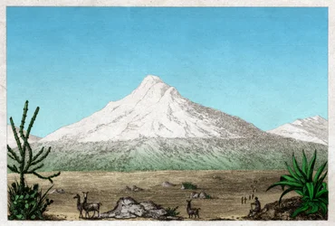 Chimborazo vulkaan (gravure, ca. 1840)