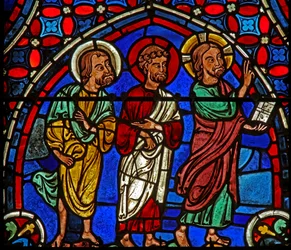 Christus met 2 apostelen