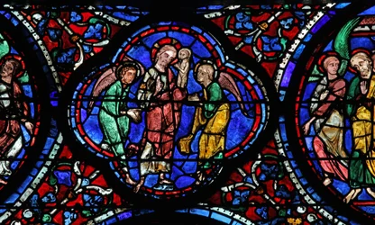 Christus ontvangt de ziel van de Maagd