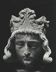 Clovis II (ca. 634-657), Merovingische Frankische koning van Neustrië en Bourgondië (639-657), uit Abdij van Saint-Denis, origineel 13e eeuw (gipsafgietsel)