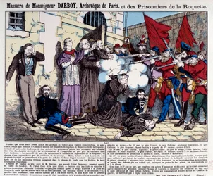 Commune van Parijs: Bloedbad van Monseigneur Darboy (1813-1871), aartsbisschop van Parijs, en de gevangenen van de Roquette op 24 mei