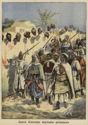 Konvooi van gevangen Marokkaanse opstandelingen, 1897