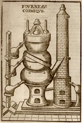 Kosmische Oven, uit La Theotechnie Ergocosmique door Annibal Barlet (1653) geïllustreerd in een geschiedenis van magie gepubliceerd eind 19e eeuw