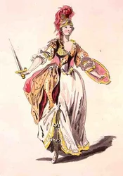 Kostuumontwerp voor Minerva, uit de Menus Plaisirs Collectie