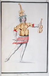 Kostuum van Apollo-Viool voor het Ballet de la Nuit door Jean-Baptiste Lully gedanst door Lodewijk XIV, 23 februari 1653