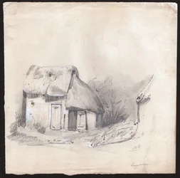 Huisje in Frankrijk (tekening, ca. 1830)