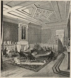 Cour des comptes - salle des comites - Gravure in 