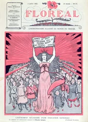 Omslag van Floreal magazine ter viering van het veertigjarig bestaan van Ecoles Laiques in Frankrijk, 2 juli 1921