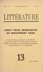 Omslag van Litterature maandblad gewijd aan de Dada-beweging, mei 1920
