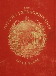 Omslag van de collectie "De Buitengewone Reizen" door Jules Verne. Eind 19e eeuw.