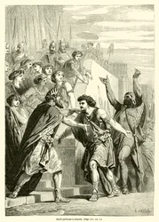 David vergeeft Absalom (gravure)