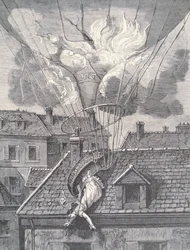 Dood van Madame Blanchard bij een luchtvaartongeluk in 1819