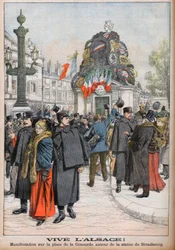 Demonstratie die oproept om Elzas terug te geven aan Frankrijk