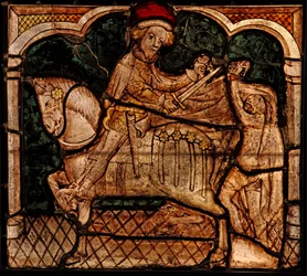 St. Martinus die zijn mantel deelt, oorspronkelijk uit de Kerk van Betton, Bretagne