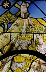 Detail van de Aanbidding der Wijzen, oorspronkelijk uit St. Vivien, Rouen