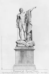 Ontwerp voor een monument voor generaal Desaix de Veygoux door de beeldhouwer Claude Dejoux, Place des Victoires, Parijs, 1806