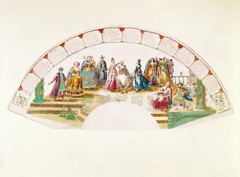 Ontwerp voor een waaier ter viering van de Dans en het Carnaval der Naties, 1733