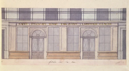 Ontwerp voor de gevel van het Cafe Procope, begin 19e eeuw