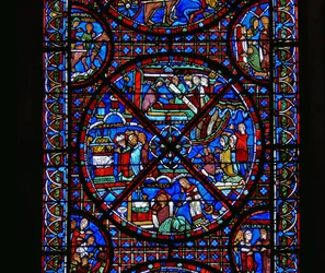 Detail uit een raam van scènes uit het leven van St. Stephen