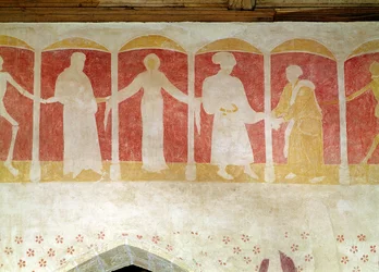Detail van De Dans van de Dood, ca. 1460