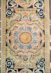 Detail van een Savonnerie-tapijt gemaakt voor de Grande Galerie van het Louvre, ca. 1680