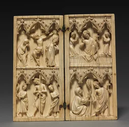 Diptiek: Scènes uit het Lijden en Hiernamaals van Christus, ca. 1330-1350