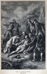 Ontdek Canada: Dood van generaal James Wolfe (1727-1759) Brits militair tijdens de Slag bij Quebec op 13 september