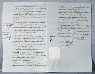 Echtscheidingsverklaring van keizer Napoleon Bonaparte (1769-1821) en keizerin Joséphine (1763-1814), 9 januari 1810