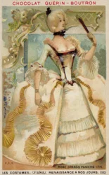 Jurk met grote hoepelrokken, 1715