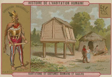 Woningen en kostuums van het oude Duitsland en Gallië