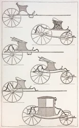 Lichte Franse rijtuigen uit de 18e eeuw, 1875