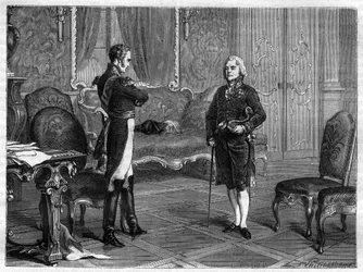 Keizer Alexander I van Rusland (1777-1825) met Charles Maurice de Talleyrand Perigord (1754-1838)