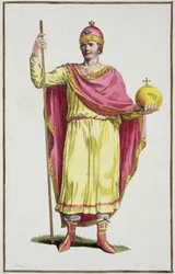 Keizer Otto III (980-1002), gegraveerd door Pierre Duflos (1742-1816), 1780 (kopergravure)