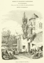 Ingang van het Museum van Marseille (gravure)