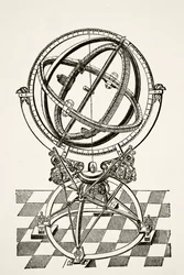 Equatoriale ringen of cirkels, naar kopergravure in het boek 
