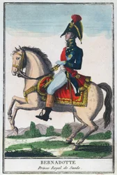 Ruiterportret van Charles Jean Baptiste Bernadotte, begin 19e eeuw