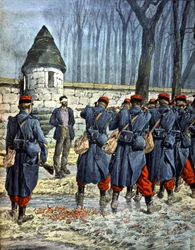 Executie van een Duitse spion door de Franse troepen