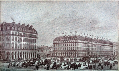 Buitenaanzicht van de Louvre warenhuizen