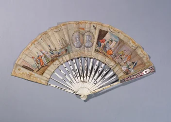 Waaier met illustraties uit De Gravin van Cagliostro, ca.1786