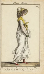 Modieuze vrouw op de Blvd. Montmartre