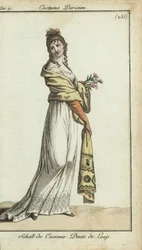 Modieuze vrouw met een cashmere sjaal